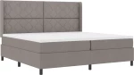 vidaXL Κρεβάτι Box Spring με Στρώμα Taupe 200x200 εκ Υφάσματος