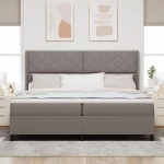 vidaXL Κρεβάτι Box Spring με Στρώμα Taupe 200x200 εκ Υφάσματος
