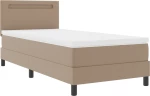 vidaXL Κρεβάτι Box Spring με Στρώμα σε Καπουτσίνο, 100 x 200 εκ, Ψεύτικο Δέρμα