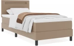 vidaXL Κρεβάτι Box Spring με Στρώμα σε Καπουτσίνο, 100 x 200 εκ, Ψεύτικο Δέρμα