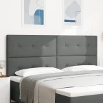 vidaXL LED Κεφαλάρι Σκούρο Γκρι 100 εκ Υφάσματος