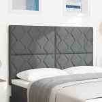 vidaXL LED Κεφαλάρι Ρόμβων Σκούρο Γκρι 144 εκ. Ύφασμα