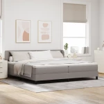 vidaXL Κρεβάτι με Στρώμα Ταμπά 200x200 εκ. Υφάσμα