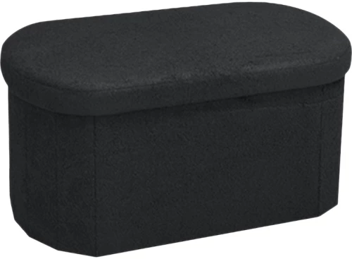 Σκαμπό-μπαούλο Otto pakoworld ύφασμα μπουκλέ σε ανθρακί απόχρωση 76x38x38εκ