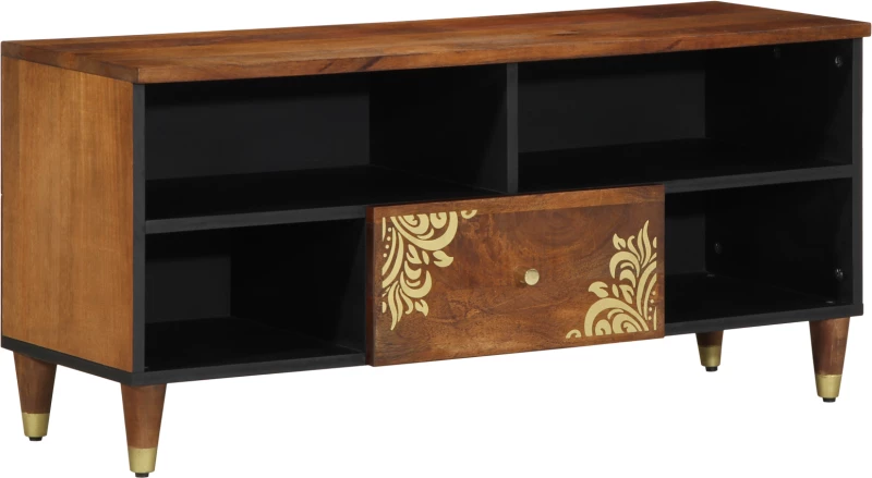 vidaXL Ντουλάπα τηλεόρασης 100x33x46 εκ. Μασίφ ξύλο μάνγκο