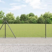 vidaXL Στήλες περίφραξης με βάσεις 13 τεμ Ø32mm 110cm Γαλβανισμένο Ατσάλι