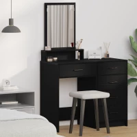 vidaXL Τουαλέτα με Συρτάρια Μαύρη Δρυς 50x41x140 εκ