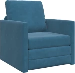 vidaXL Πολυθρόνα Καναπέ 2 σε 1 Μπλε 74x77x81 εκ. Βελούδου