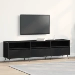 vidaXL Βαθιά Ντουλάπα Τηλεόρασης Μαύρη 150x30x44,5 εκ Επεξεργασμένο Ξύλο