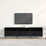 vidaXL Βαθιά Ντουλάπα Τηλεόρασης Μαύρη 150x30x44,5 εκ Επεξεργασμένο Ξύλο