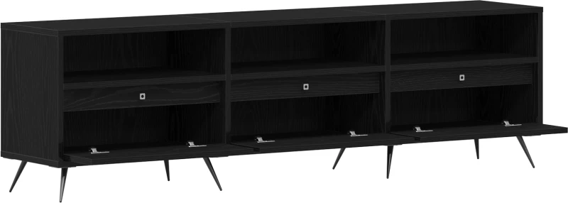 vidaXL Βαθιά Ντουλάπα Τηλεόρασης Μαύρη 150x30x44,5 εκ Επεξεργασμένο Ξύλο