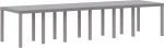 vidaXL Τραπέζι Κήπου Ανοιχτό Γκρι 350x100x73 cm Poly Rattan