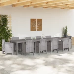 vidaXL Τραπέζι Κήπου Ανοιχτό Γκρι 350x100x73 cm Poly Rattan