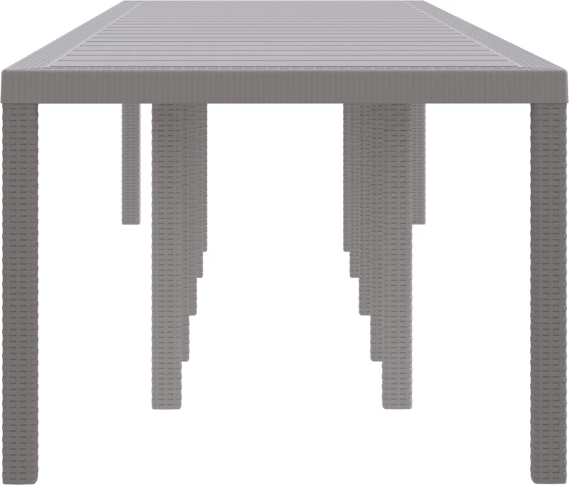 vidaXL Τραπέζι Κήπου Ανοιχτό Γκρι 350x100x73 cm Poly Rattan