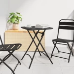 vidaXL Πτυσσόμενο Τραπέζι Κήπου - Ανθρακί - 55x55x73 εκ. - Ατσάλι