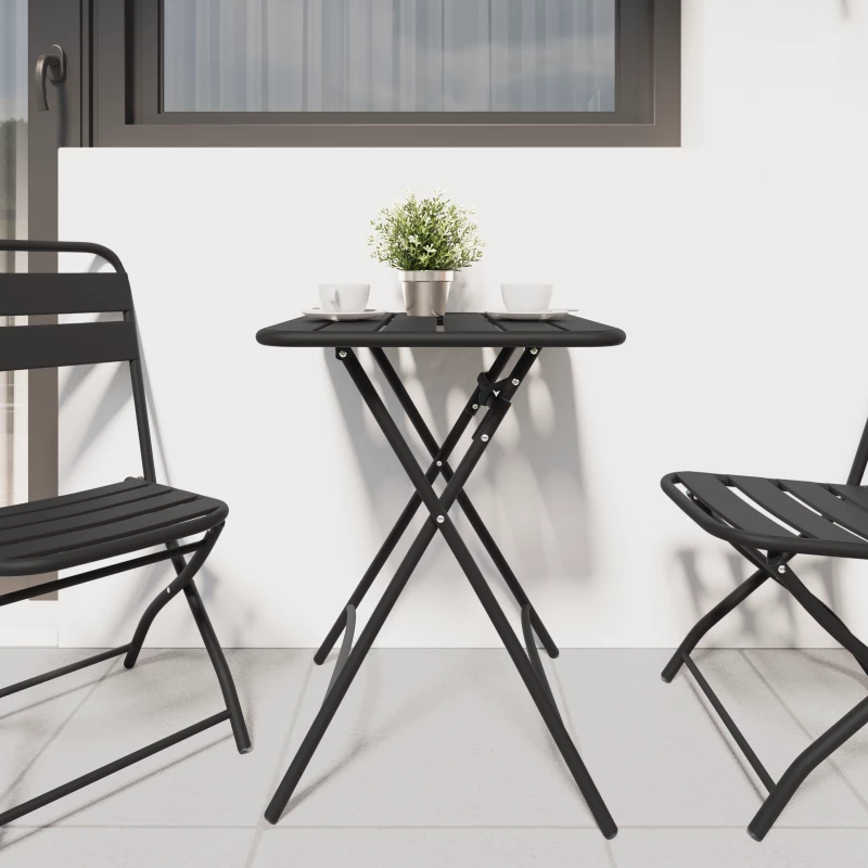 vidaXL Πτυσσόμενο Τραπέζι Κήπου - Ανθρακί - 55x55x73 εκ. - Ατσάλι