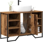 vidaXL ντουλάπι νιπτήρα Παλιό ξύλο 91x35x60 cm Από στερεό ξύλο
