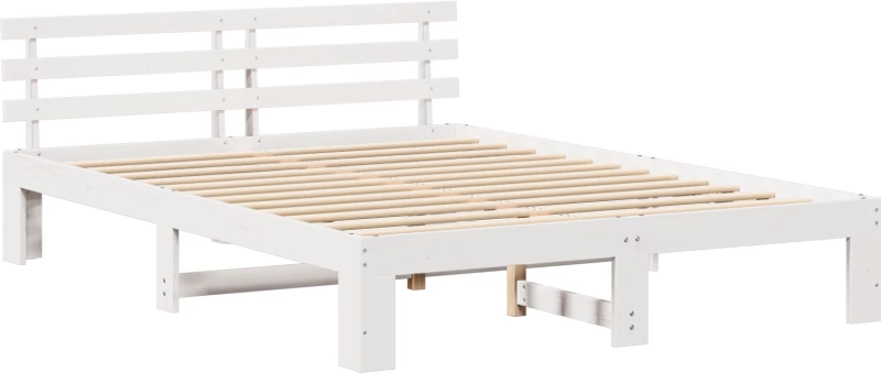 vidaXL Ξύλινο Κρεβάτι Λευκό Ξύλο 140 x 200 cm Ανθεκτικό