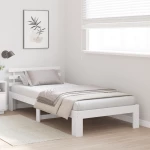vidaXL Κρεβάτι Από Ξύλο Πεύκου Λευκό Ξύλο 80 x 200 cm Λευκό Κρεβάτι