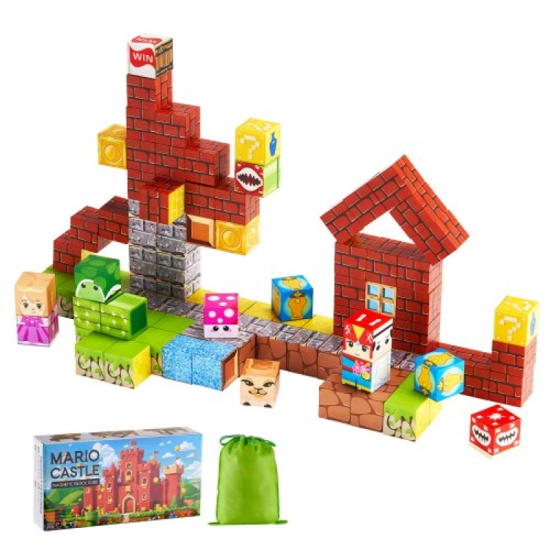 VEVOR Magnetic Blocks 100 PCS Magnet Blocks Set STEM Montessori Sensory Toys
