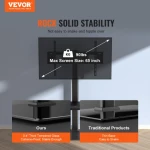 VEVOR TV Stand Mount Swivel Universal TV Stand for 32-65 in TVs Adjustable Height