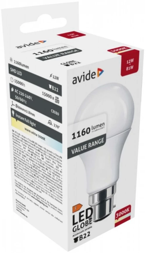 jager ΛΑΜΠΑ LED Β22 12W 3000Κ (AV-958026)