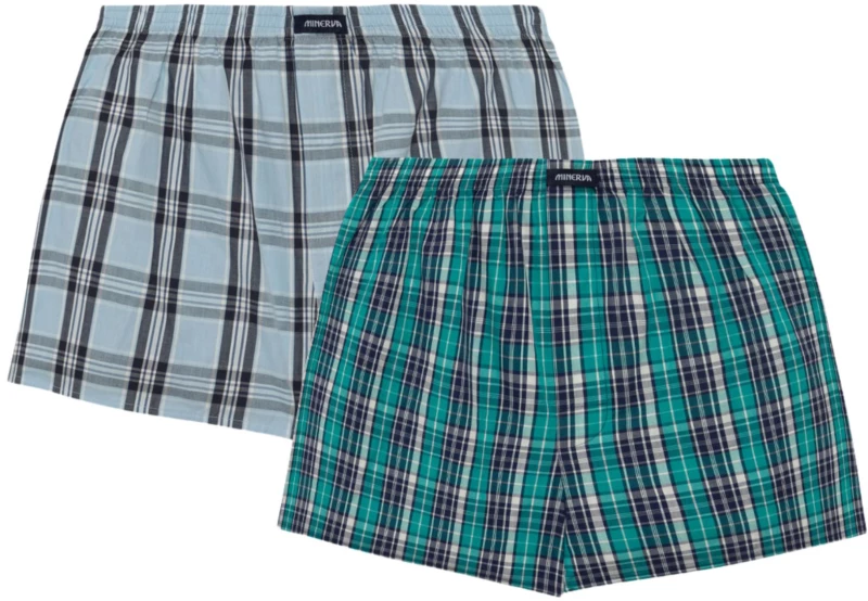 Κλασικό Ανδρικό Εσώρουχο Boxer με Κουμπί Minerva 2 Pack 23074-66