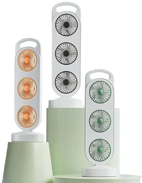 Επαναφορτιζόμενος Ανεμιστήρας Τριπλής Ροής Αέρα – Ισχυρός, Αθόρυβος και Φορητός