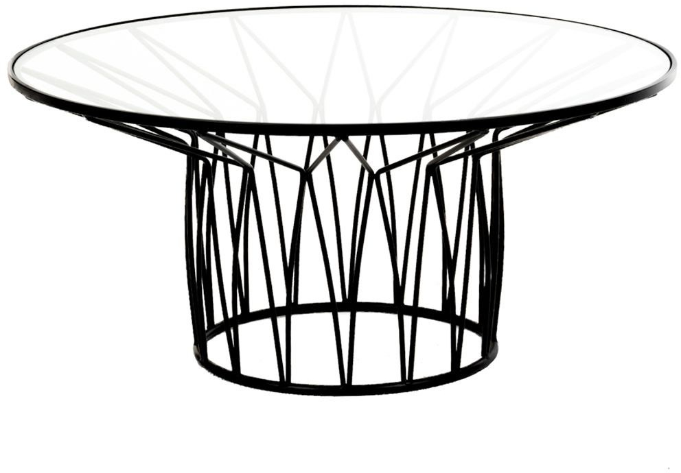 Τραπέζι Με Γυάλινη Επιφάνεια 84907 85x85x40cm Black-Clear