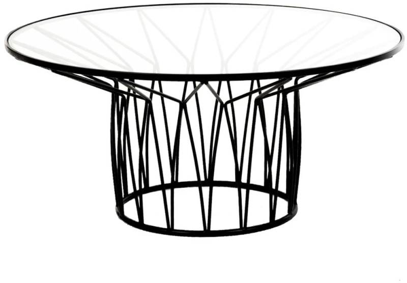 Τραπέζι Με Γυάλινη Επιφάνεια 84907 85x85x40cm Black-Clear