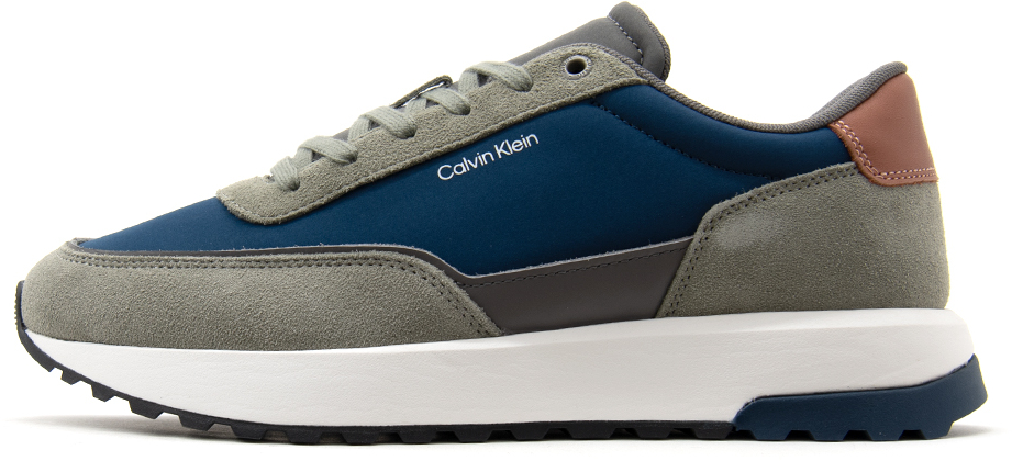 CALVIN KLEIN LOW TOP LACE UP SNEAKERS MEN CALVIN KLEIN ΚΑΦΕ- ΜΠΛΕ- ΧΑΚΙ (HM0HM01714-0IE)