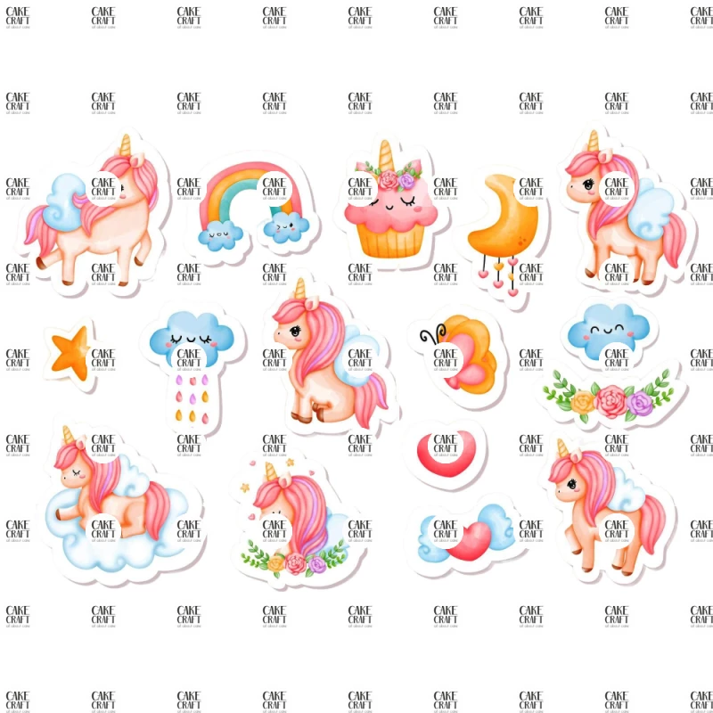 Βρώσιμα σχέδια Unicorn4 - 16τμχ