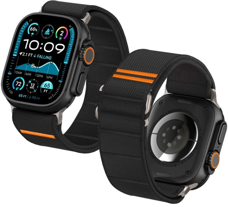 Tech-Protect® Λουράκι Υφασμάτινο για Apple Watch 44/45/49mm- Μαύρο