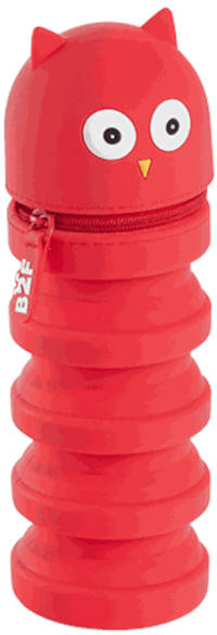 Πτυσσόμενη Kασετίνα Mολυβοθήκη Miquelrius Back2Fun Silicone Kουκουβάγια Κόκκινη 6.5x11.5cm