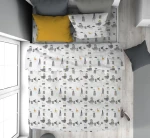 Σετ Σεντόνια Μονά 3τμχ (160x240) Seabirds 578 White-Grey βαμβακερά DimCol
