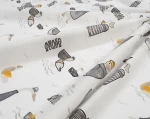 Σετ Σεντόνια Μονά 3τμχ (160x240) Seabirds 578 White-Grey βαμβακερά DimCol