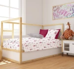 Σετ Σεντόνια Κούνιας (120x160) Cloudy Bear 582 White-Pink βαμβακερά Dimcol