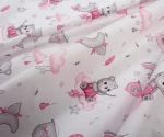 Σετ Σεντόνια Κούνιας (120x160) Cloudy Bear 582 White-Pink βαμβακερά Dimcol