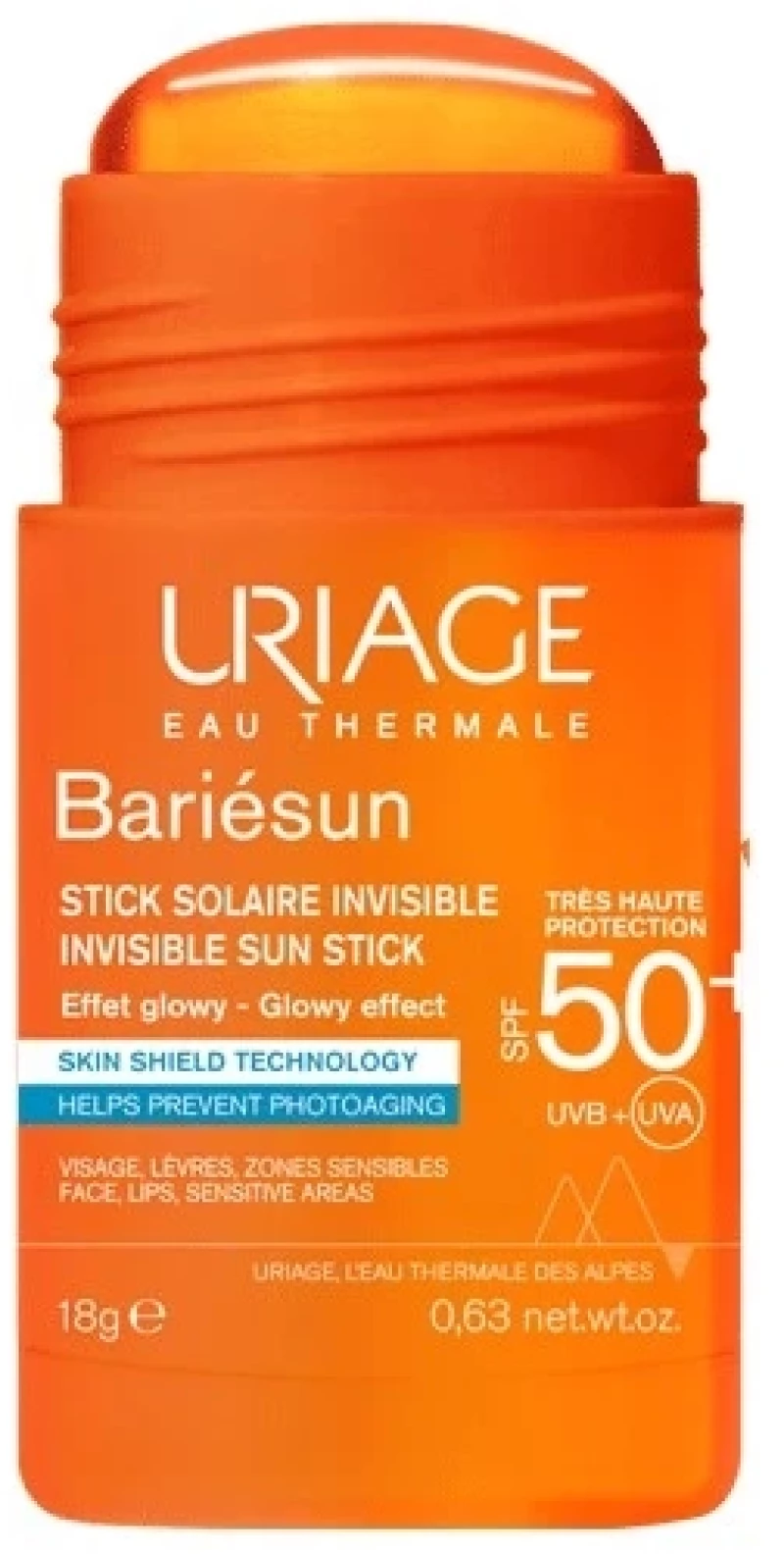 URIAGE bariesun spf50+ invisible sun stick αντηλιακό stick υψηλής προστασίας 18gr