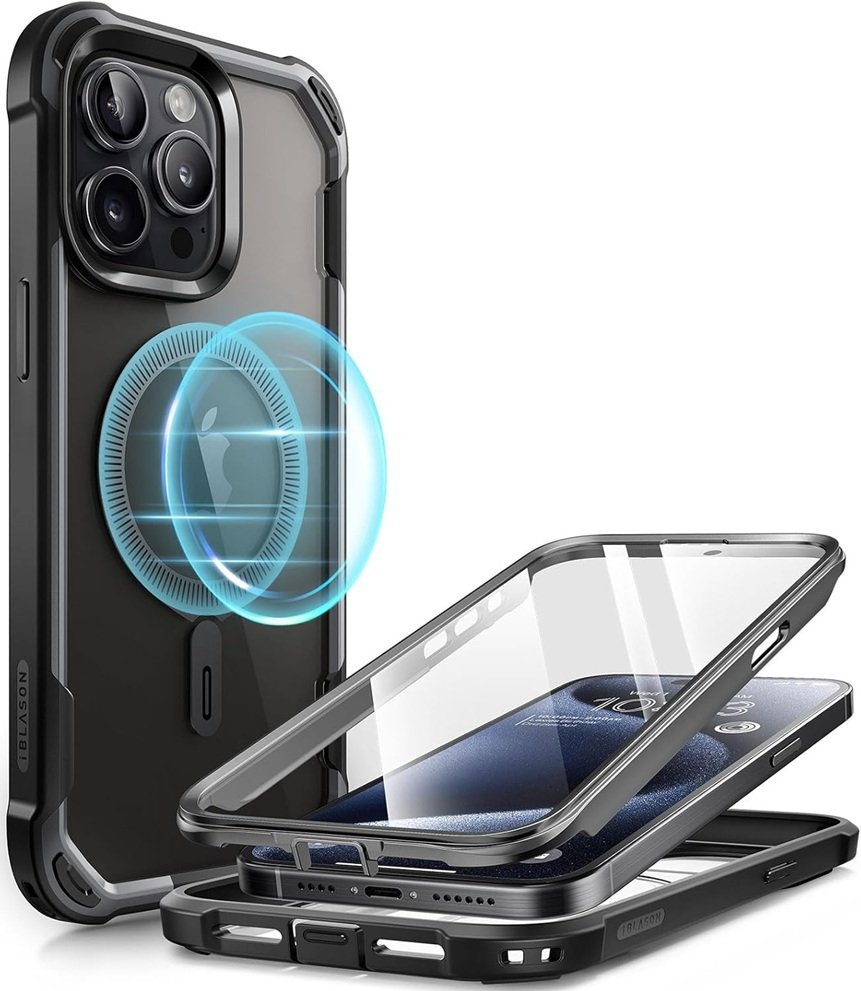 Θήκη iPhone 15 Pro Supcase i-Blason Ares Mag Full Body 360° Ανθεκτική με MagSafe - Black (843439124424)