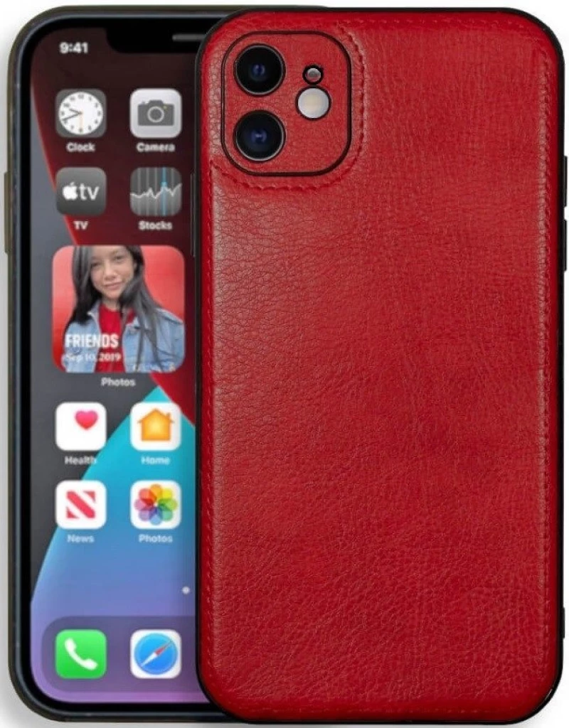 Θήκη iPhone 12 Bodycell Prestige Backcover με Πλαίσιο Κάμερας - Red (5206015068027)