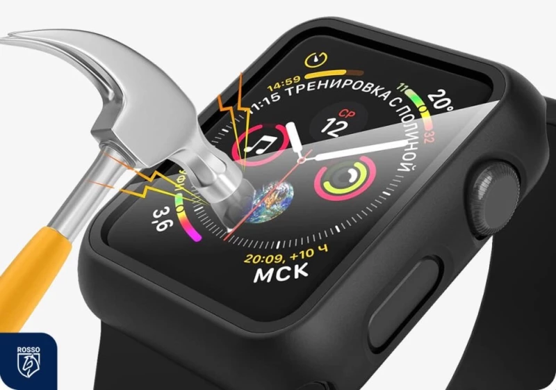 Θήκη Apple Watch 10 42mm Rosso με Tempered Glass - Black (8719246461194)