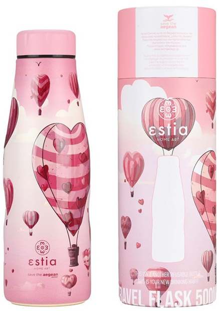 Estia Home Art Θερμός Travel Flask Save The Aegean Love Ascend 500ml - 01-22266