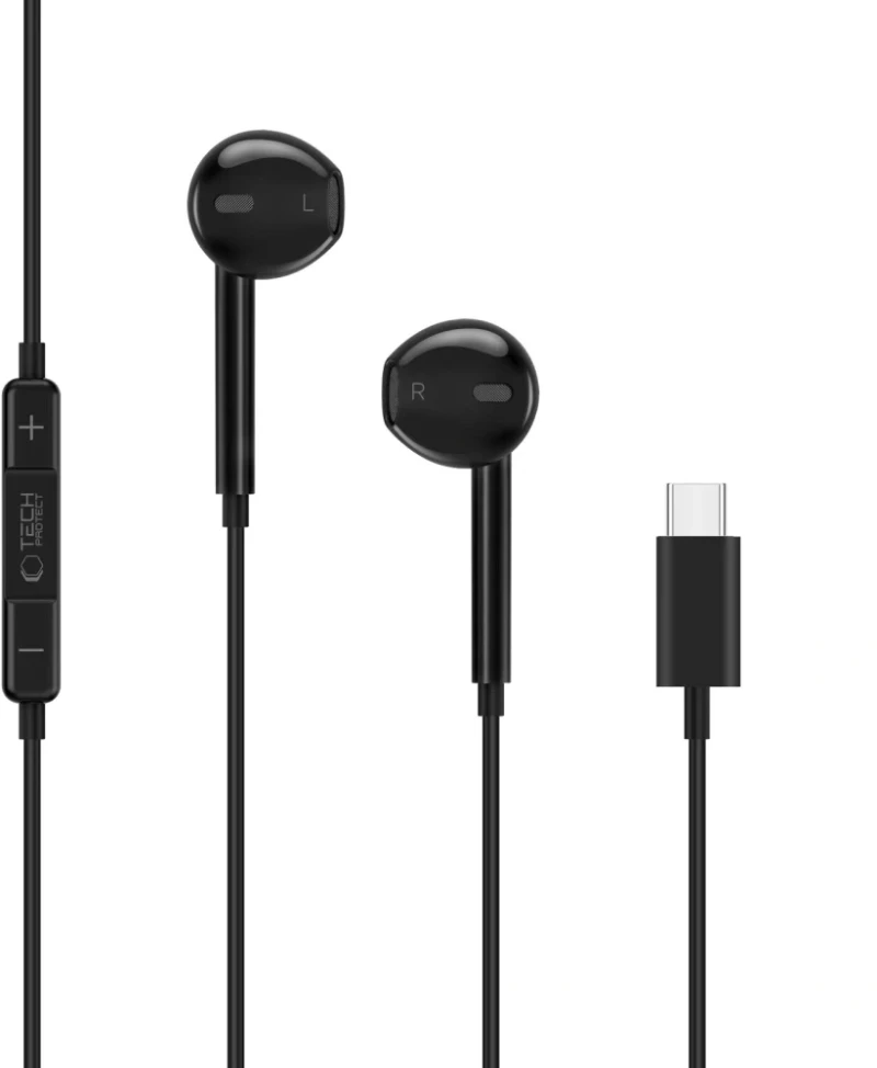 Tech-Protect Ultraboost In-ear Handsfree Ακουστικά με Βύσμα USB-C - Μαύρο