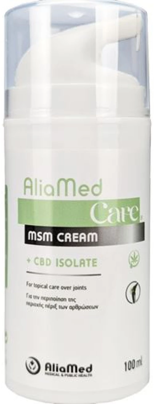 AliaMed Care MSM + CBD Isolate Cream Κρέμα για Ανακούφιση των Αρθρώσεων 100ml