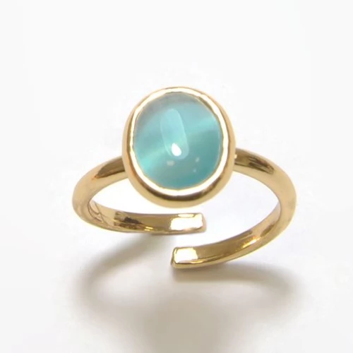 Farma Bijoux Υποαλλεργικό Δαχτυλίδι με Τιρκουάζ Χαλαζία (BEANQ11)