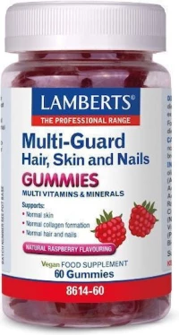 LAMBERTS Multi-Guard Hair Skin & Nails Συμπλήρωμα Δαιτροφής Πολυβιταμίνης Για Υγιή Μαλλιά, Δέρμα & Νύχια 60 Ζελεδάκια
