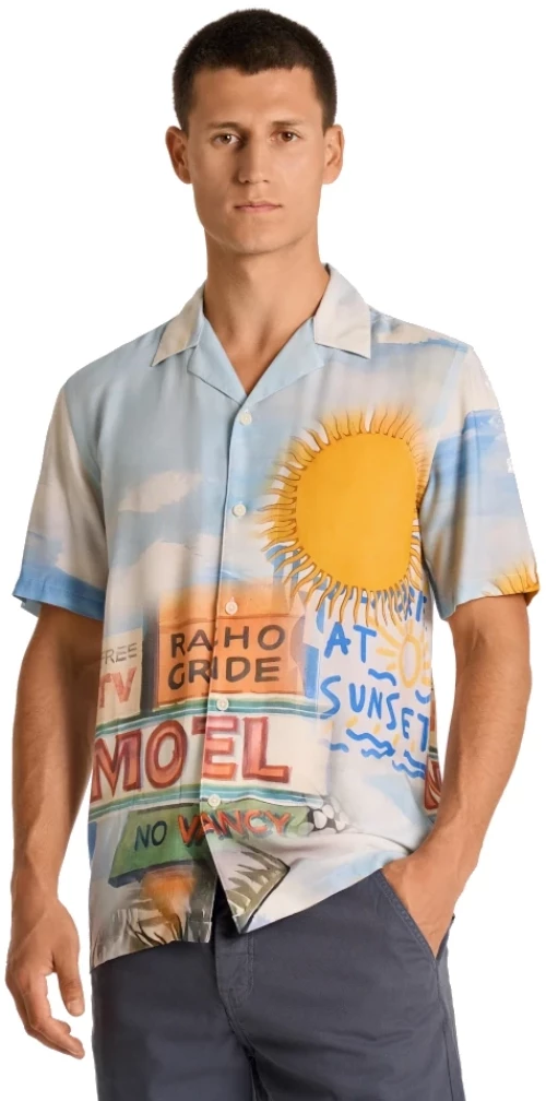 Lindbergh Man Printed Shirt