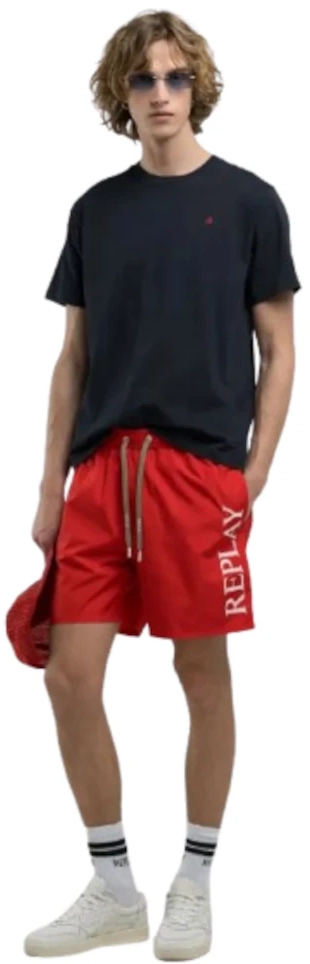 Replay Swim Shorts With Drawstring  Red