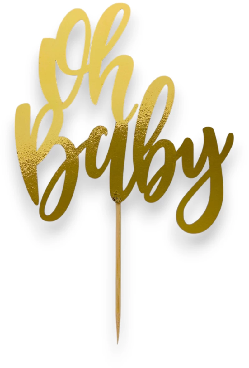 Cake Topper Χάρτινο Χρυσό Oh baby